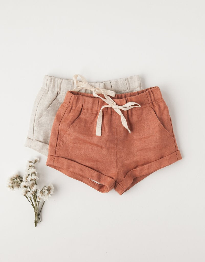 Lucy Girls Linen Shorts - Sunkiss