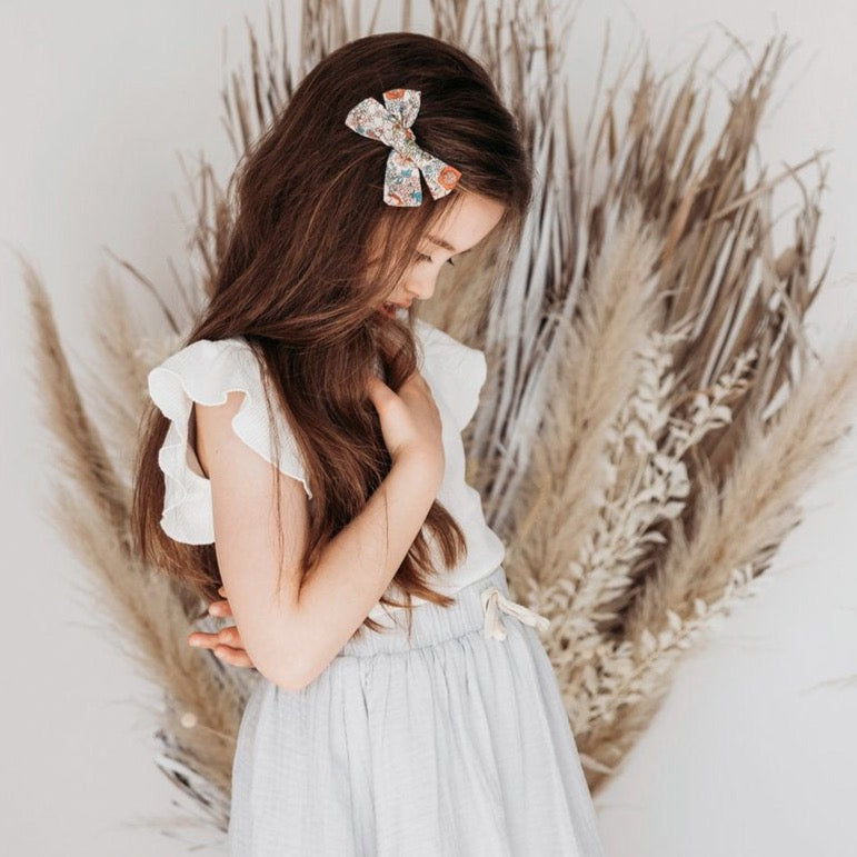 Melodie Floral Magic Cotton Bow - Hair clip