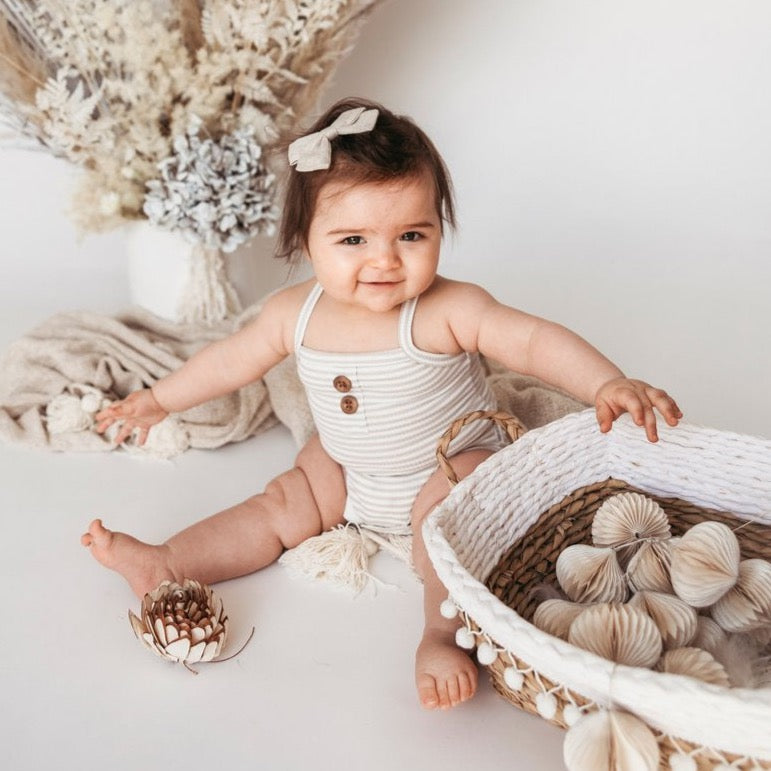 Paloma Sunsuit - Fawn Stripe