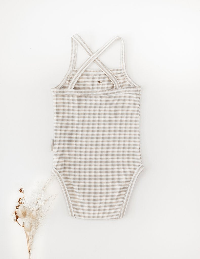 Paloma Sunsuit - Fawn Stripe