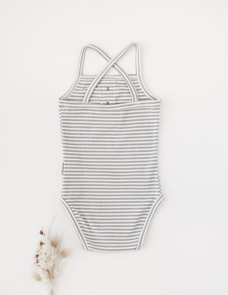 Paloma Sunsuit - Dusty Blue Stripe
