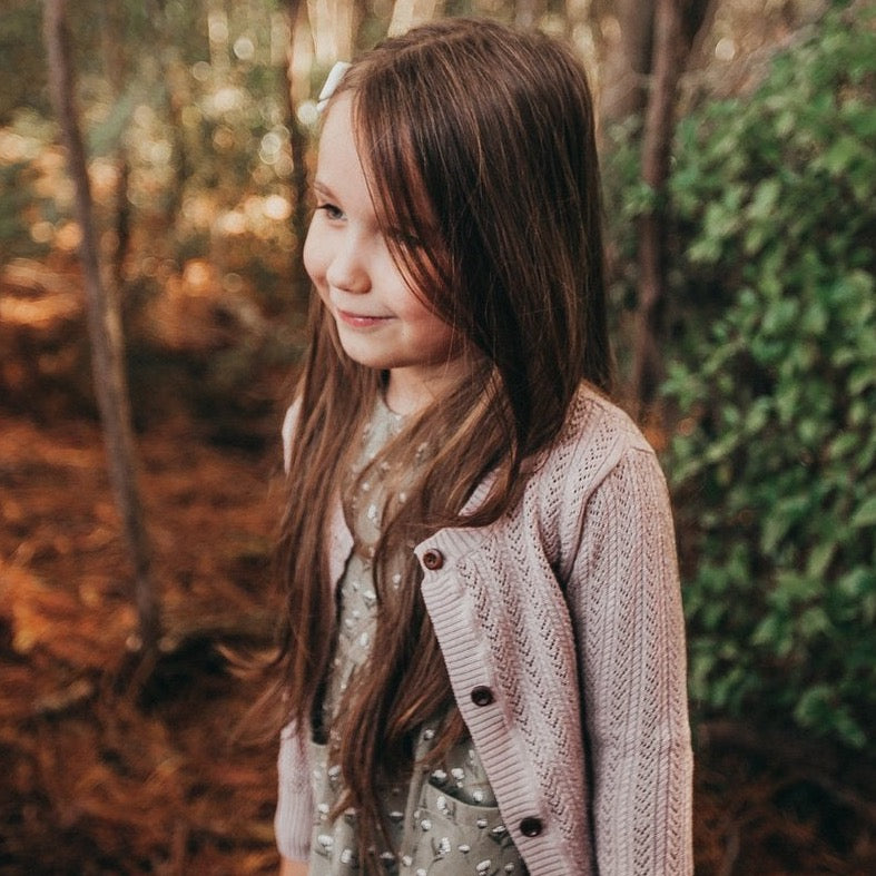 Penny Light Cotton Knit Cardigan - Dusty Rose