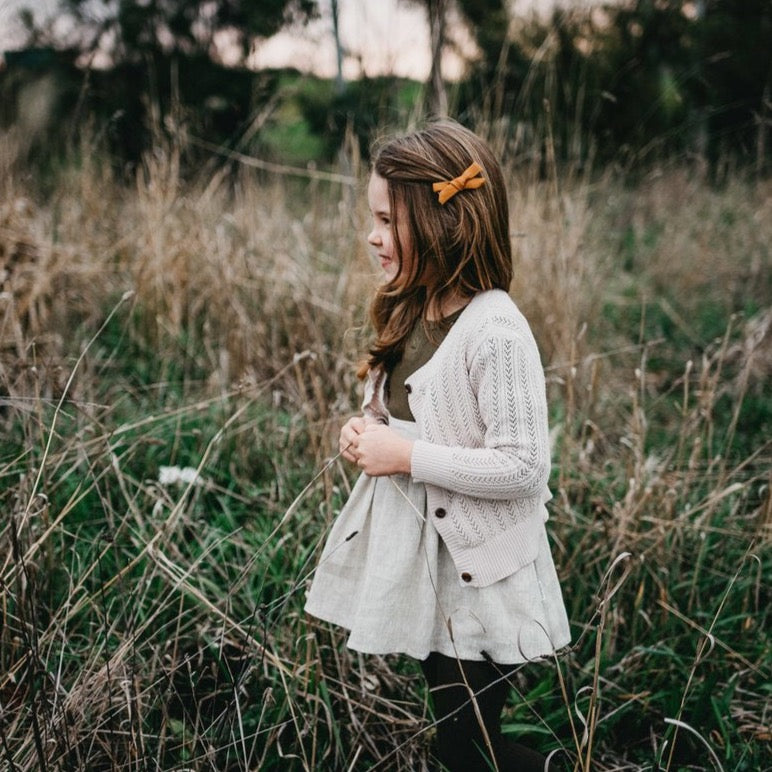 Penny Light Cotton Knit Cardigan - Rose Cream