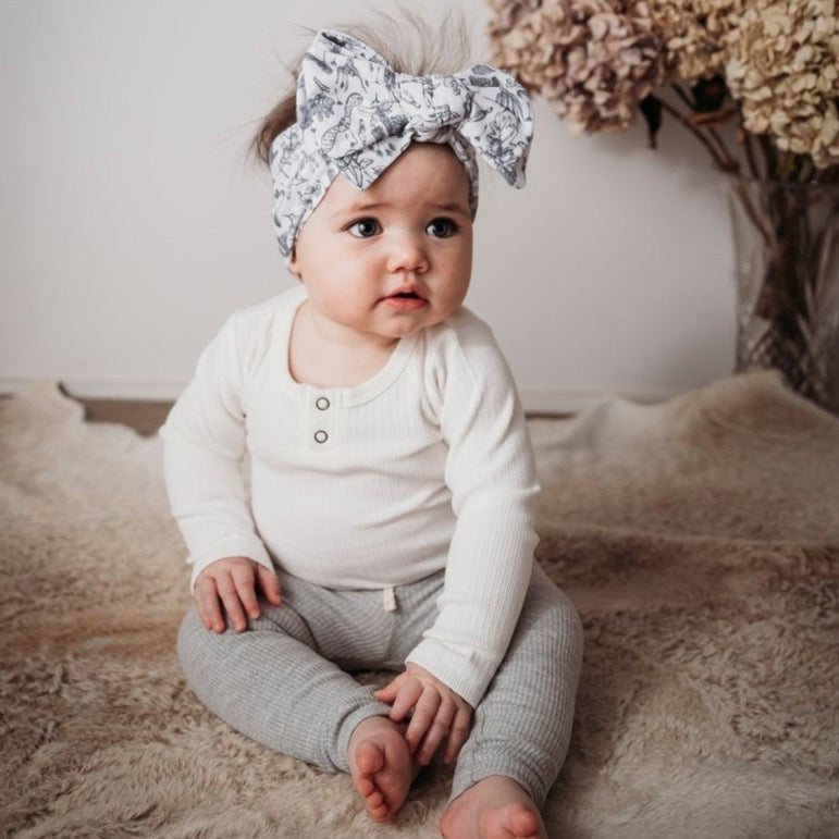 Willow Long Sleeve Henley Cotton Top - Warm White