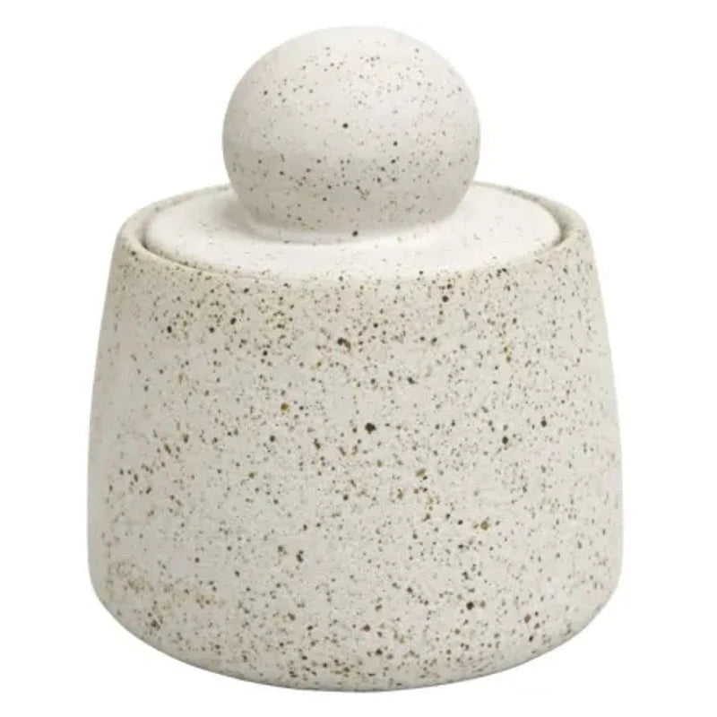 BALL CANISTER - SANDY WHITE 13x15cm