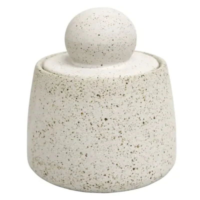 BALL CANISTER - SANDY WHITE 12x13cm