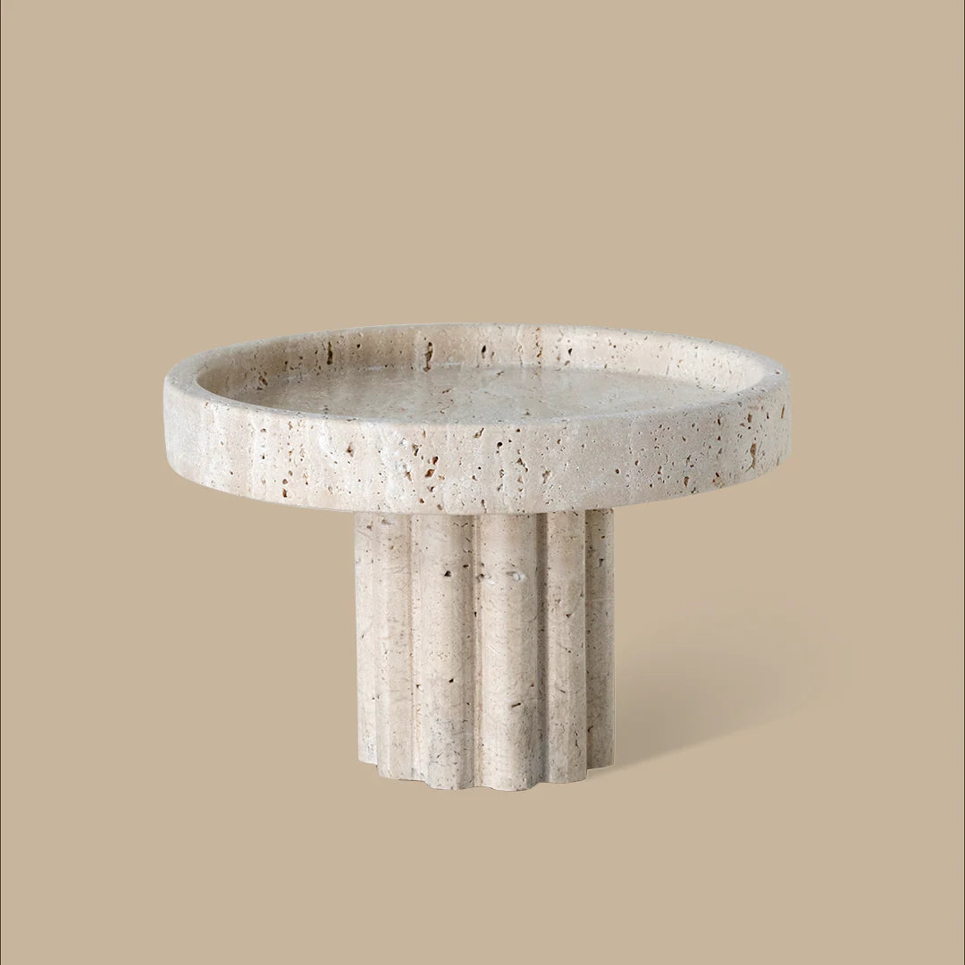 Column Tray - Round / Travertine