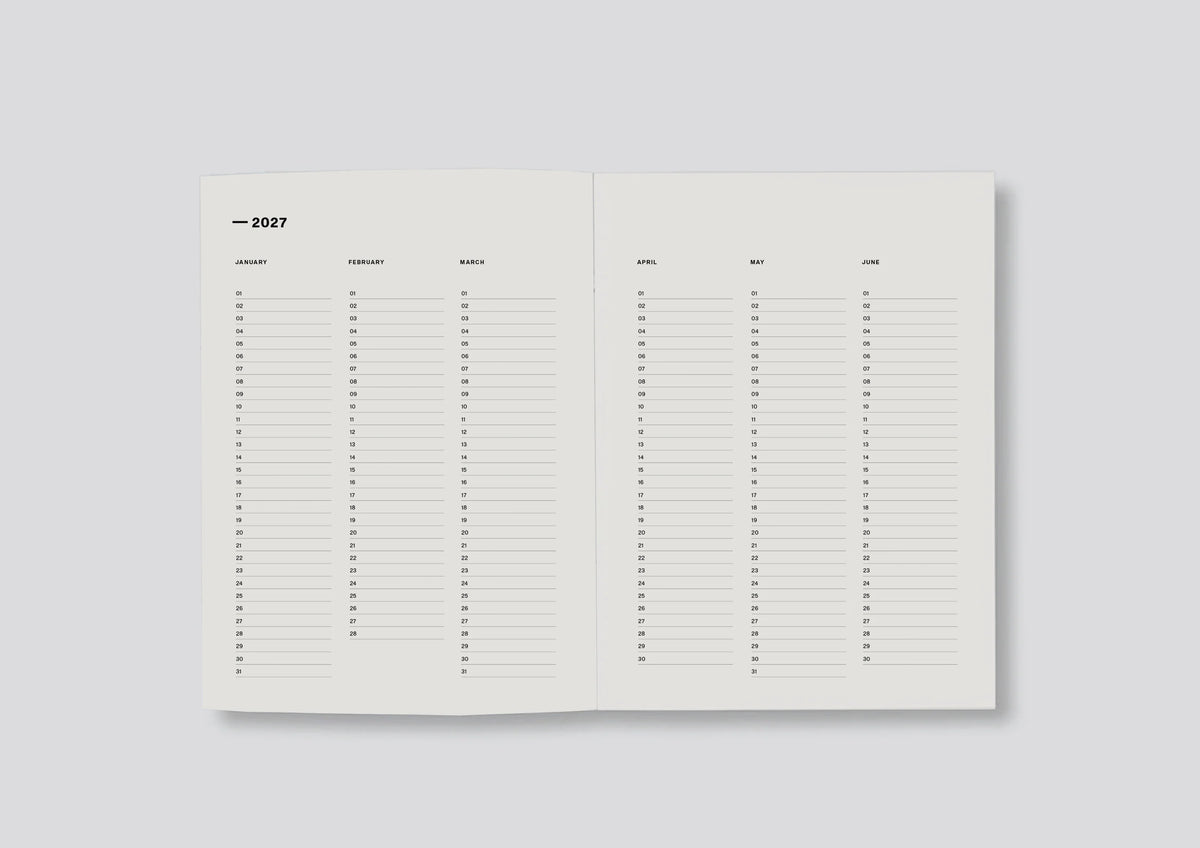 DAILY DIARY 2027 - MINIMAL TYPOGRAPHIC