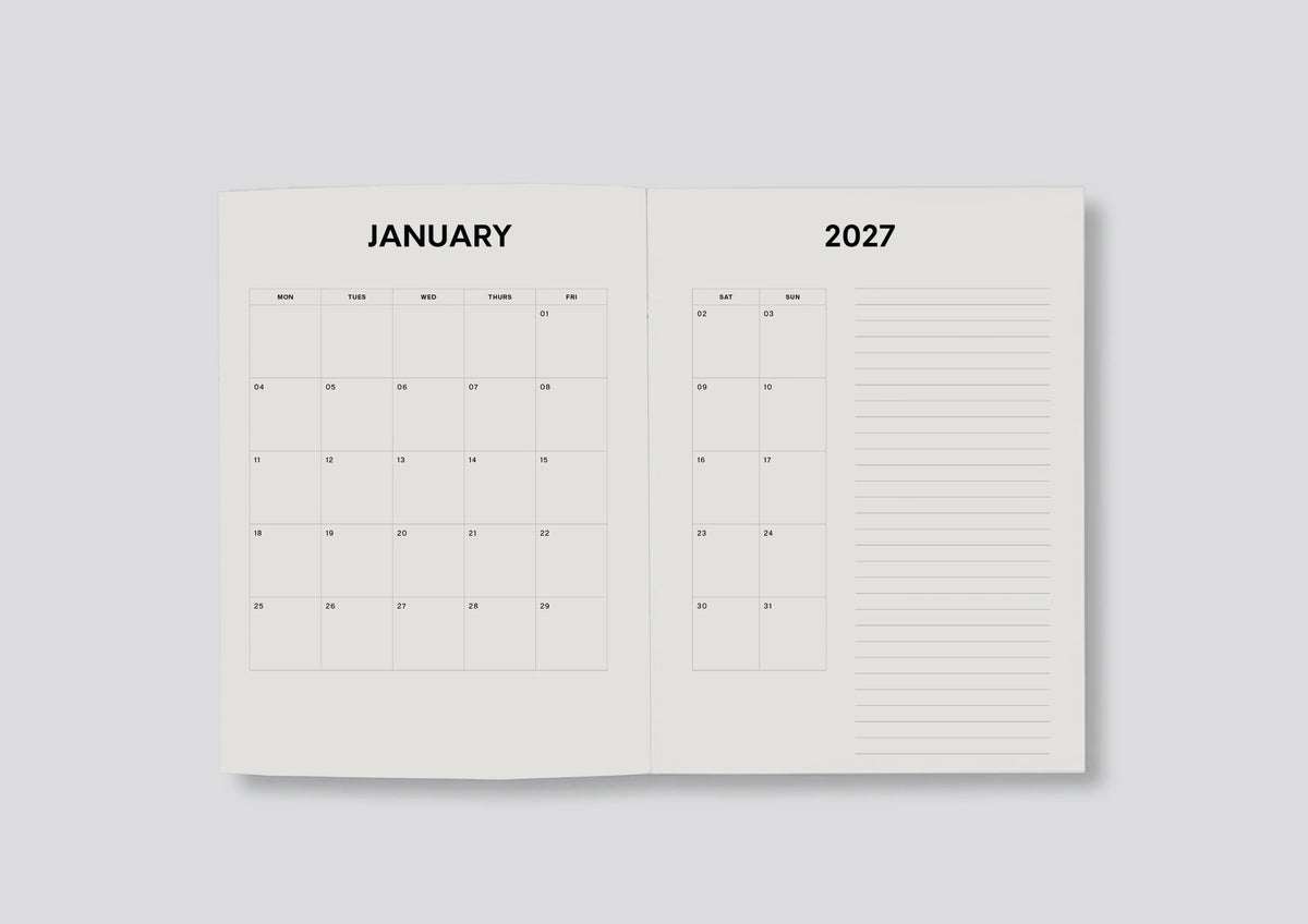WEEKLY DIARY 2027 - BLUE FLOWERS