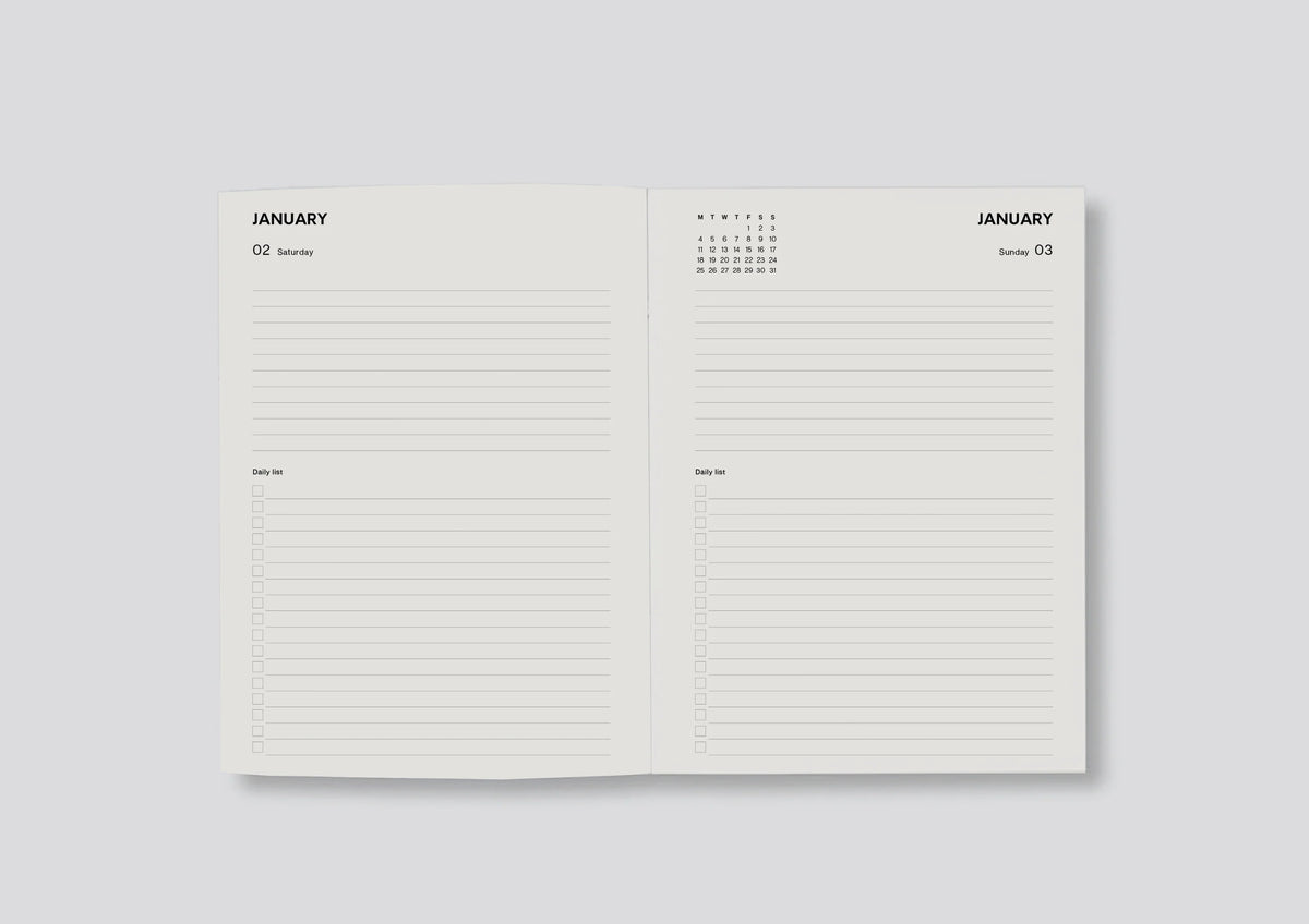 DAILY DIARY 2027 - MINIMAL TYPOGRAPHIC