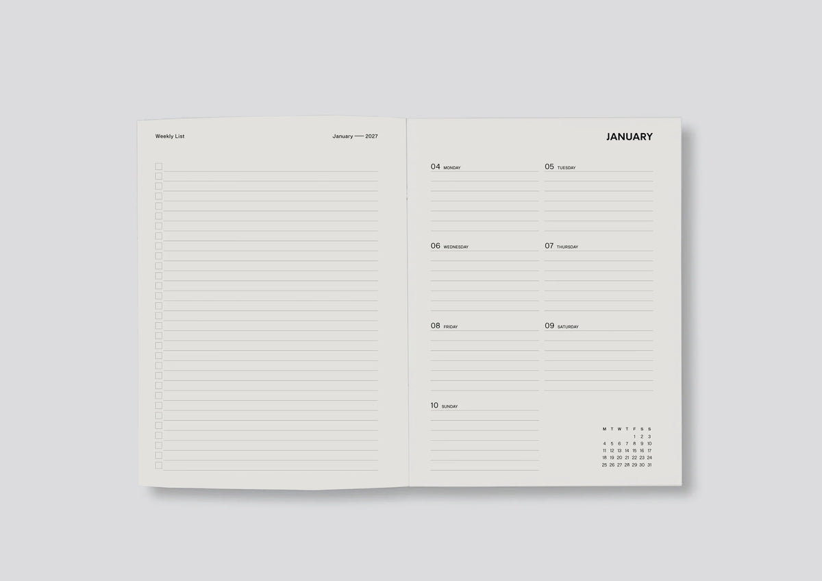 WEEKLY DIARY 2027 - BLUE FLOWERS