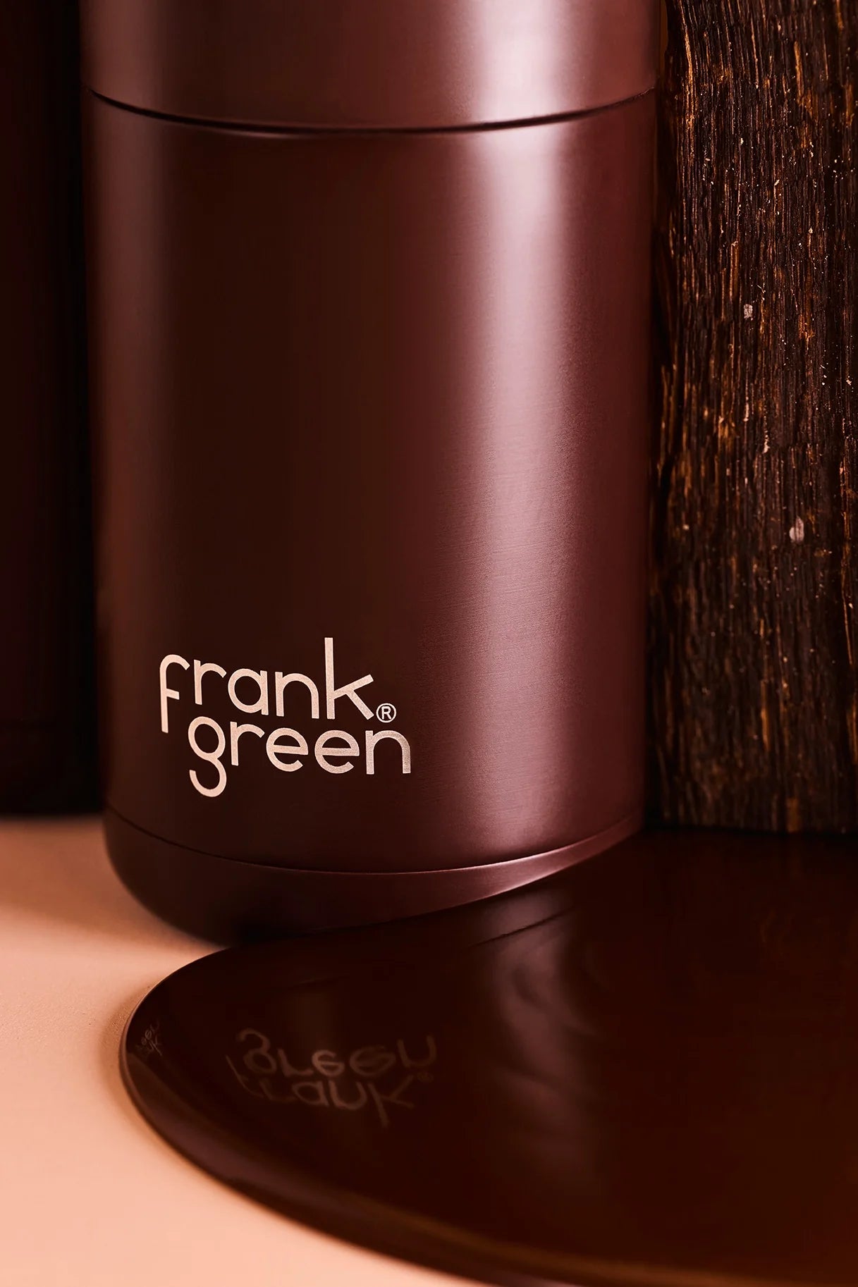 Ceramic Reusable Cup 12oz/355ml Push Button Lid - Chocolate