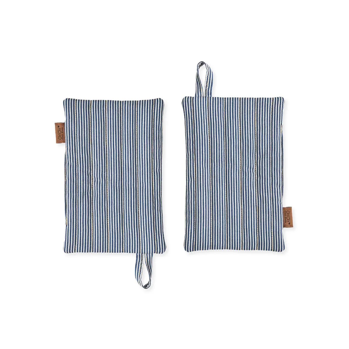 Striped Denim Potholder - Set of 2