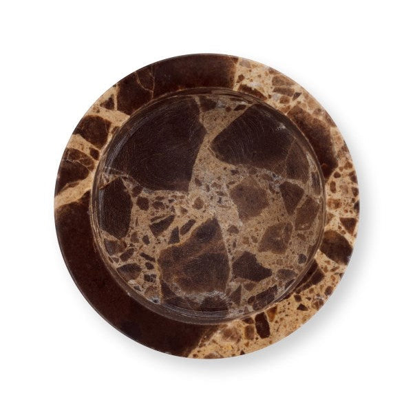 Candle Holder Marble Brown 6.5x20cm