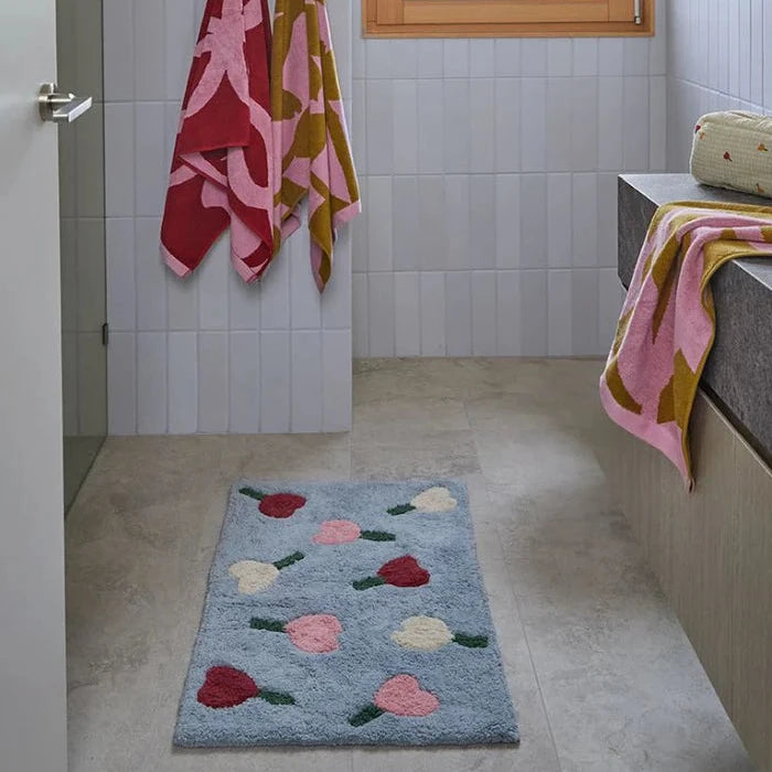 Forget Me Not Bath Mat - Sky