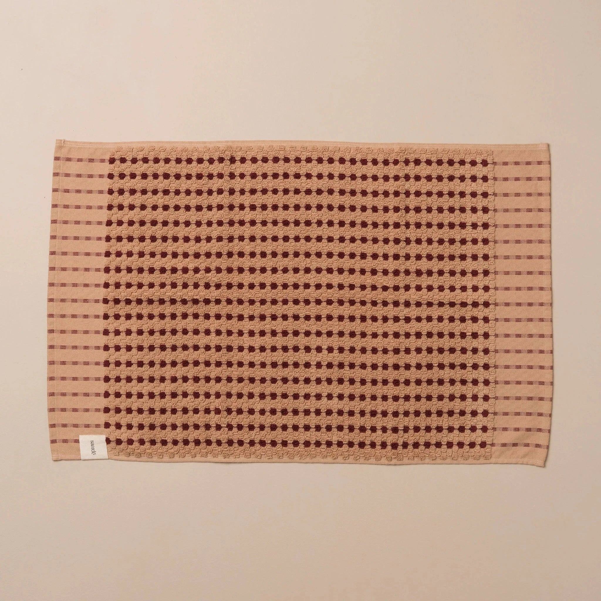 Chickpea Bath Mat - Truffle/Burgundy