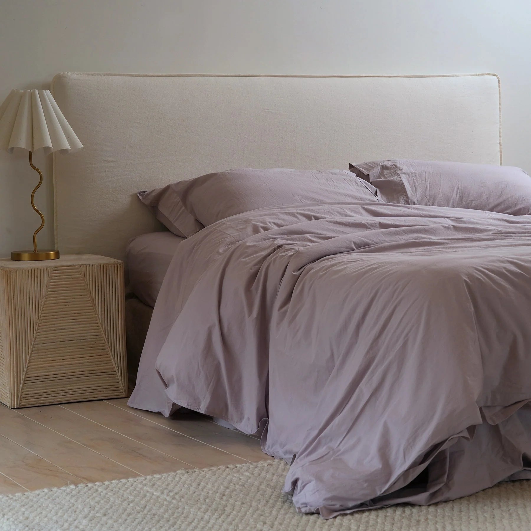 100% STONEWASHED COTTON DUVET SET - LAVENDER