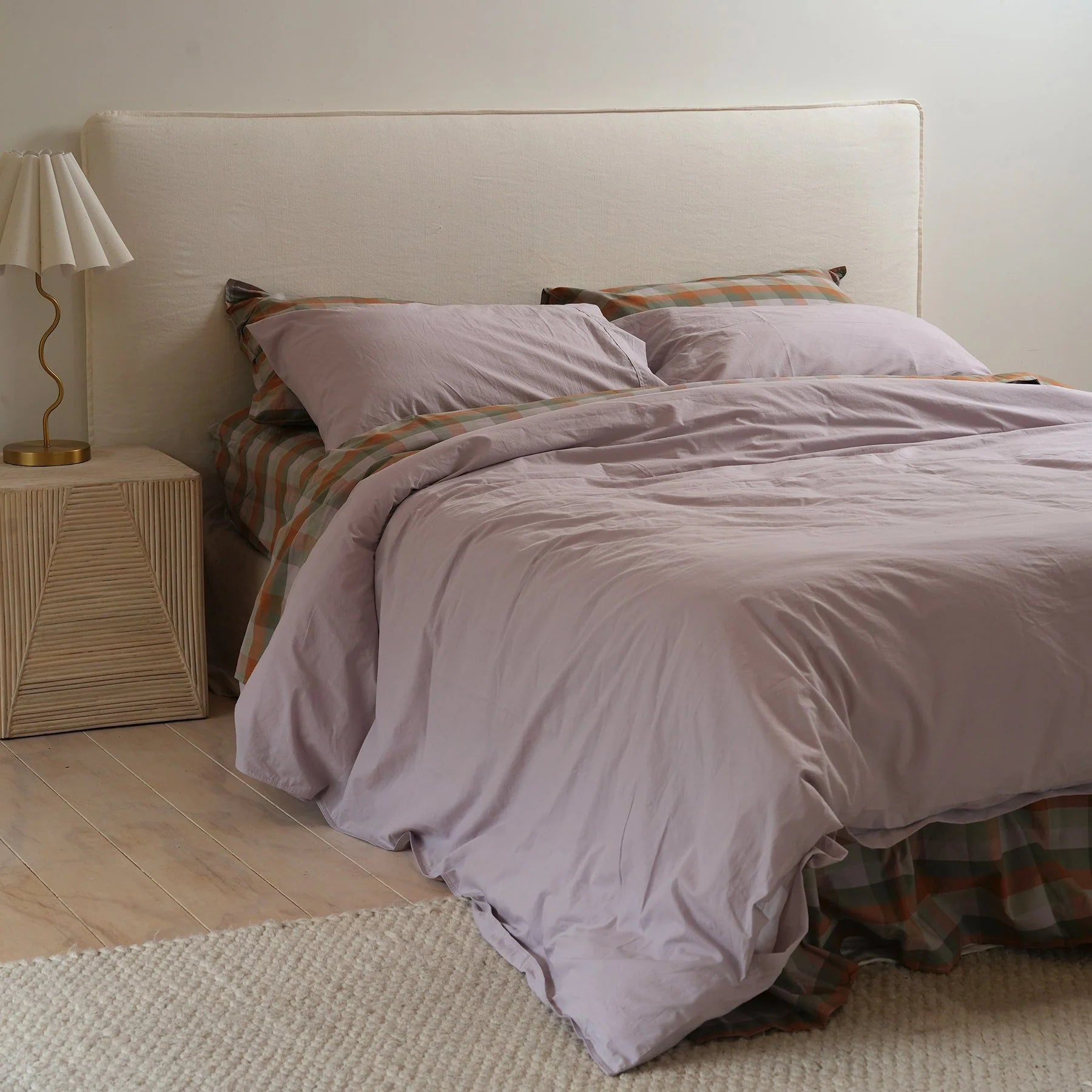 100% STONEWASHED COTTON DUVET SET - LAVENDER