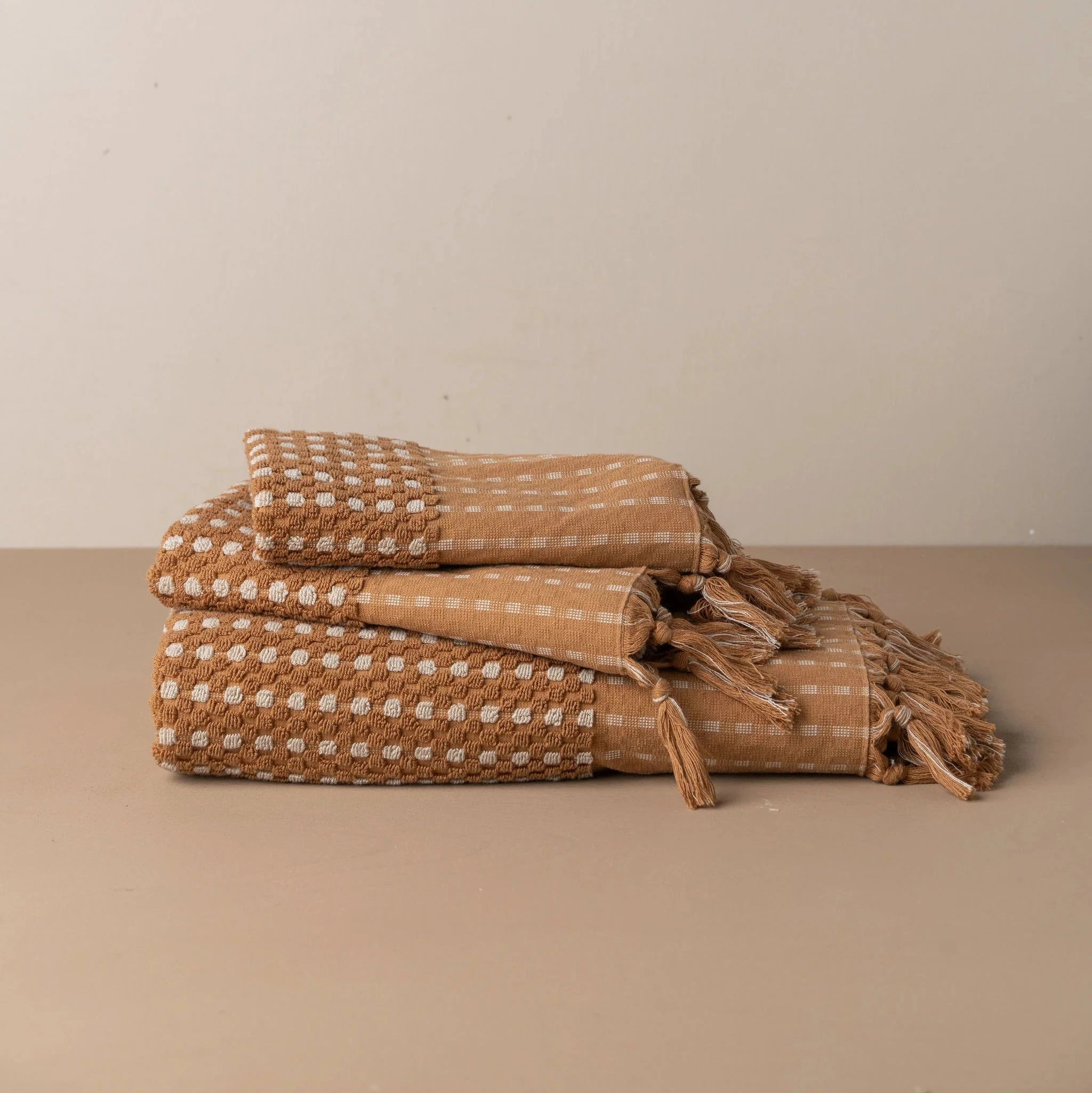 Chickpea Hand Towel - Terracotta/Stone