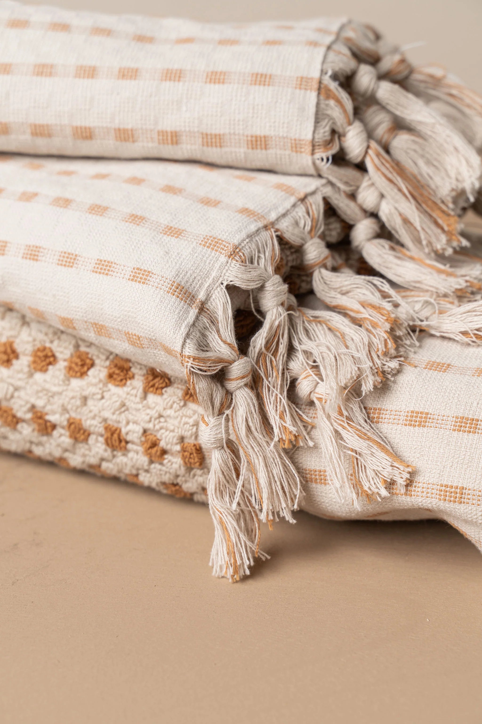 Chickpea Hand Towel - Stone/Terracotta