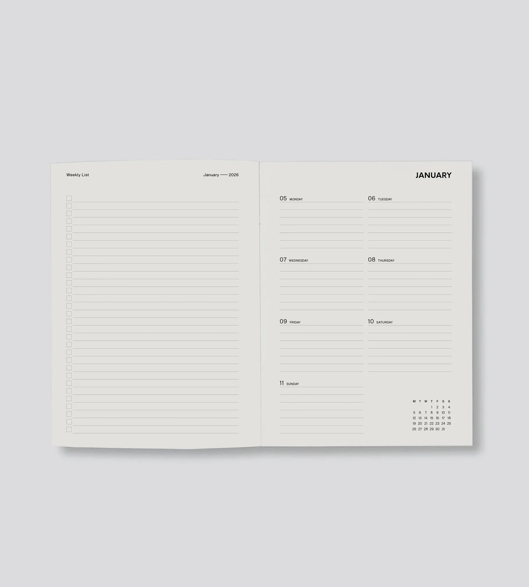 WEEKLY DIARY 2026 | DUSK