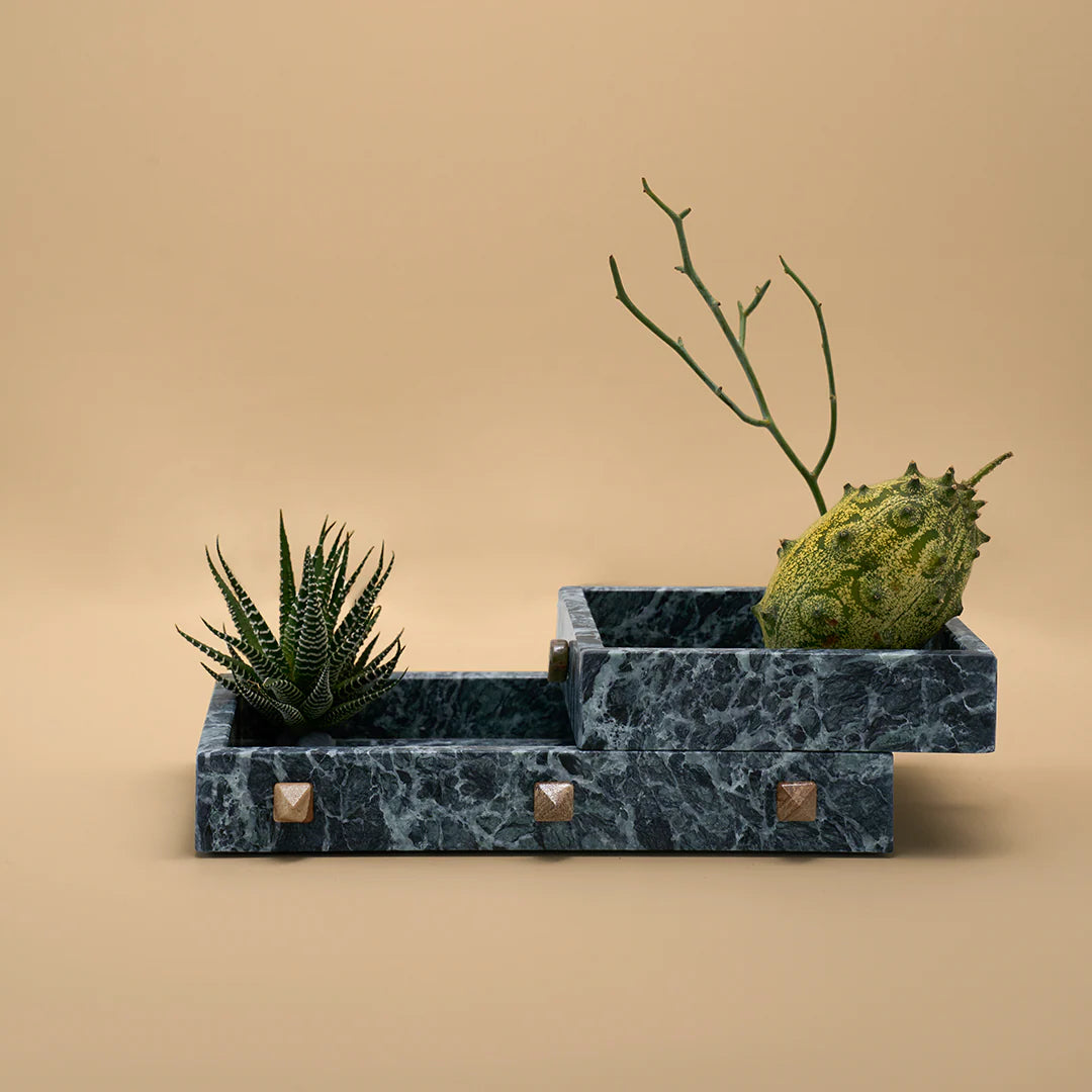 Forma Square Tray - Verde Alpi Marble