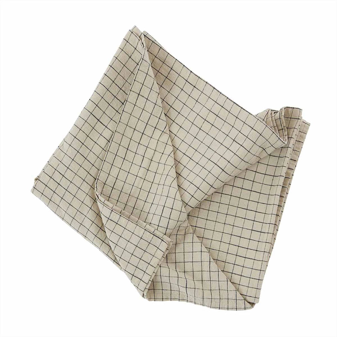 Grid Tablecloth - Clay / Black - 260x140 cm