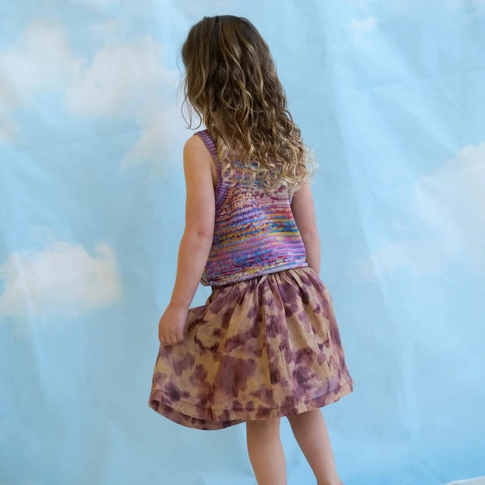 Tie Dye Printed Skirt - Plum