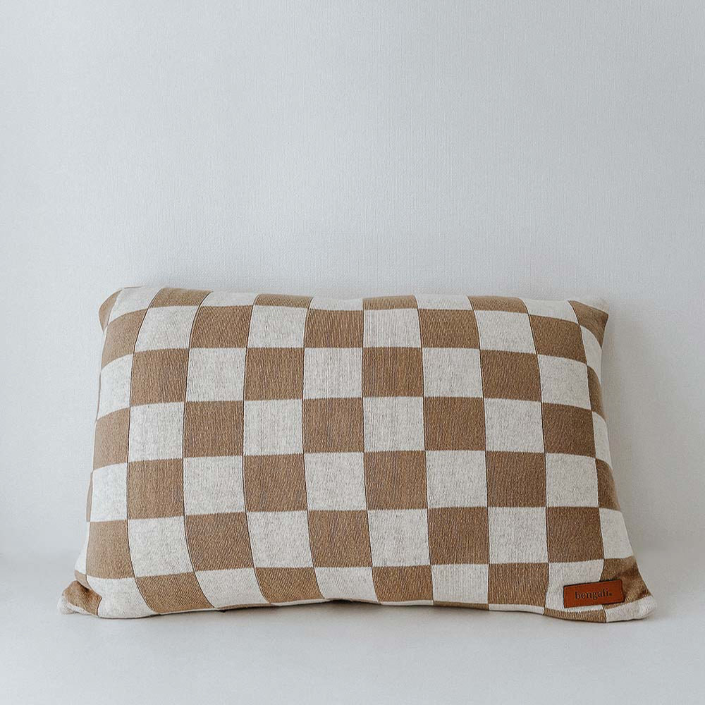 PILLOWCASE - KHAKI GINGHAM