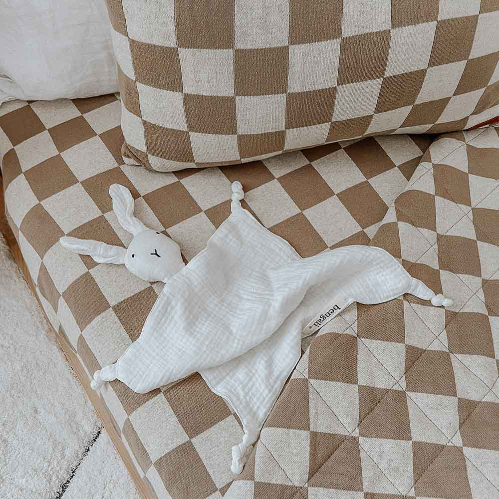 REVERSIBLE QUILT - KHAKI GINGHAM