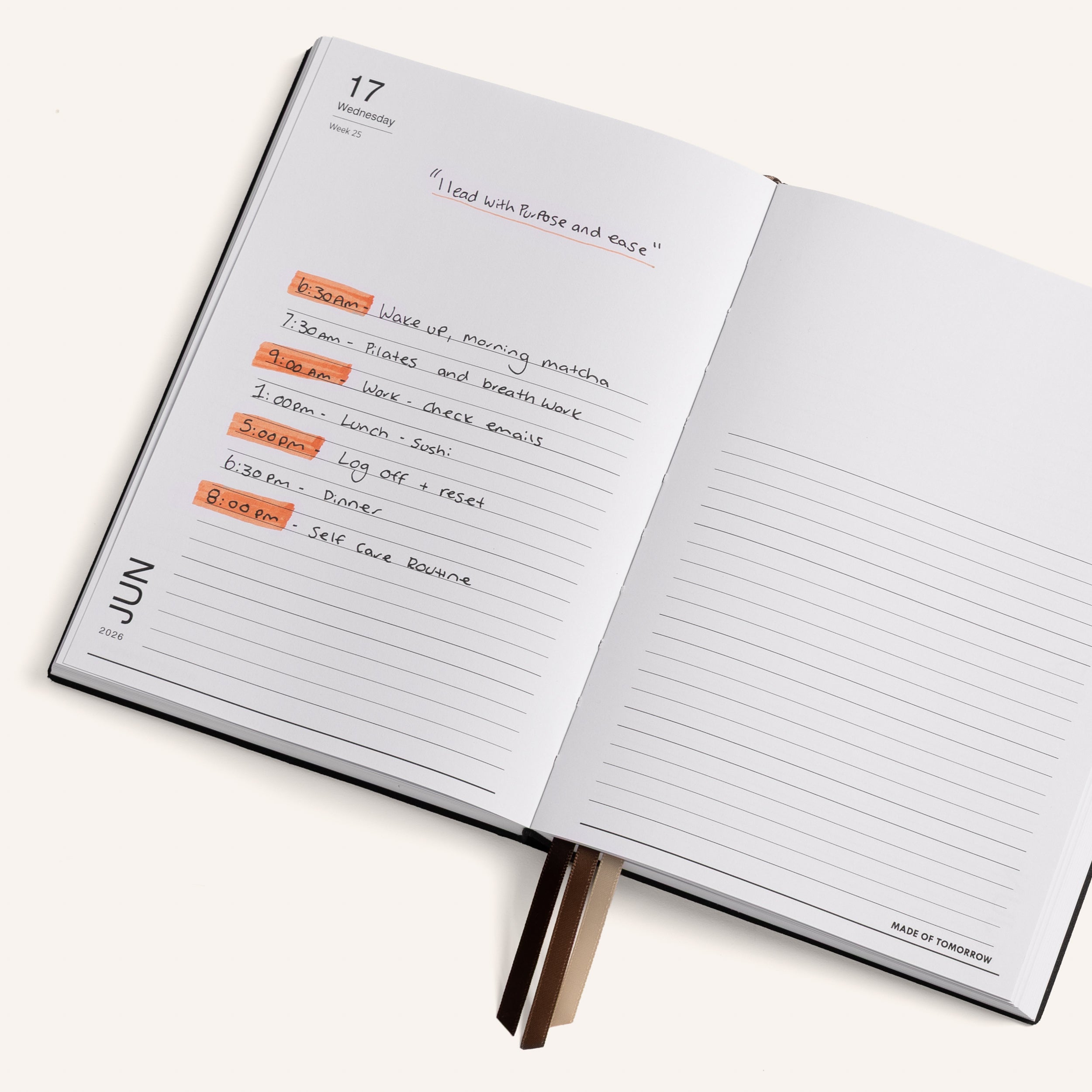 2026 A5 Daily Diary - Faux Leather Petal