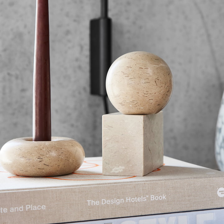 Savi Marble Bookend - Round Beige