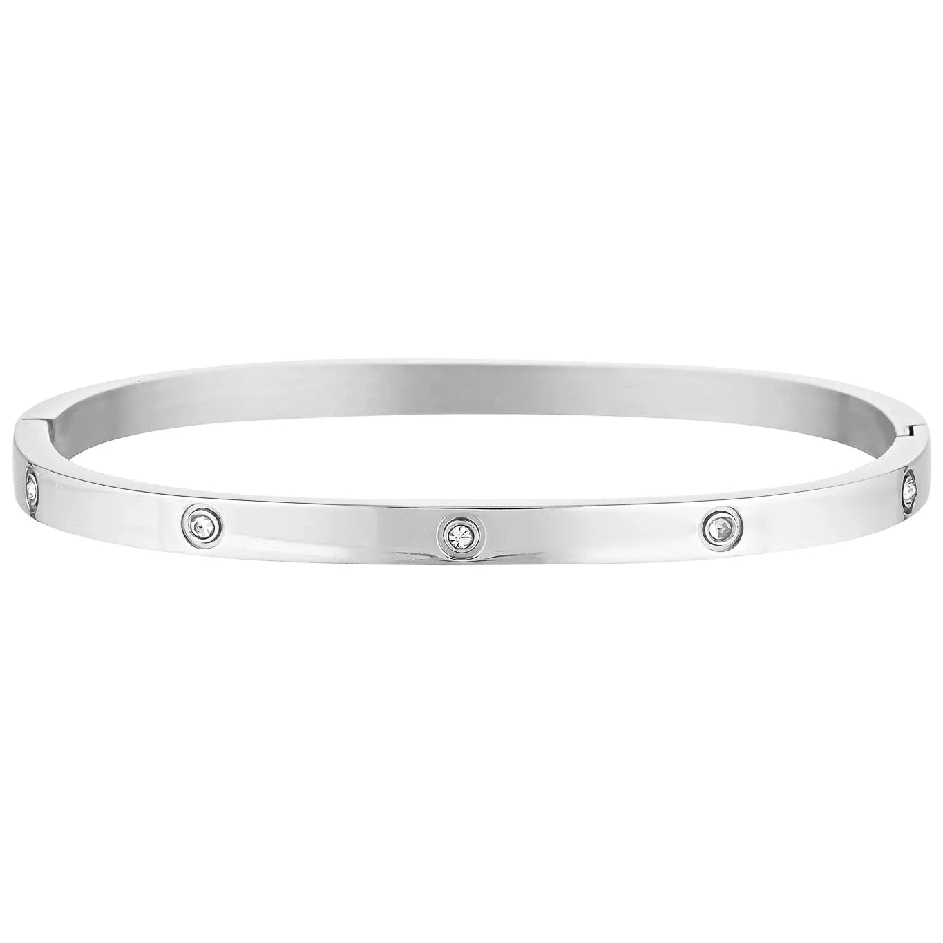 Dylan Bangle Silver - Celestial Clear