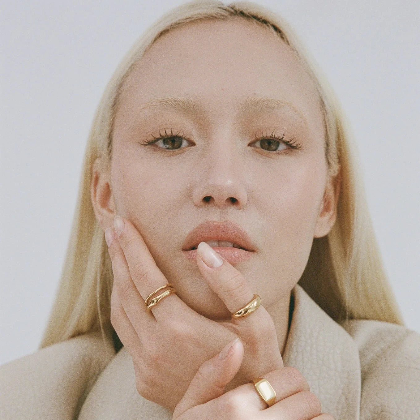 Wave Ring Set - Gold - Size 6