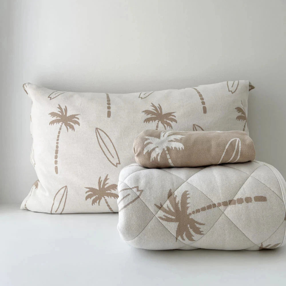 PILLOWCASE - NATURAL SURFING PALM