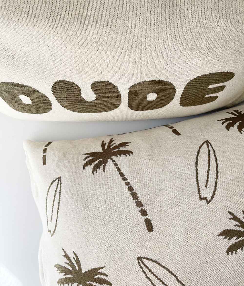 PILLOWCASE - OLIVE SURFING PALM