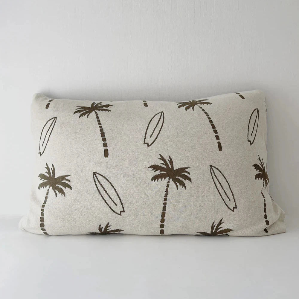 PILLOWCASE - OLIVE SURFING PALM