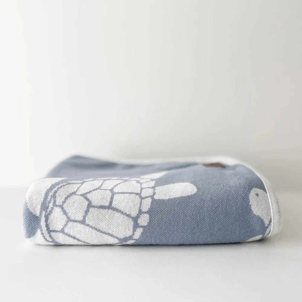 JERSEY COTTON SWADDLE WRAP - AMALFI TURTLE