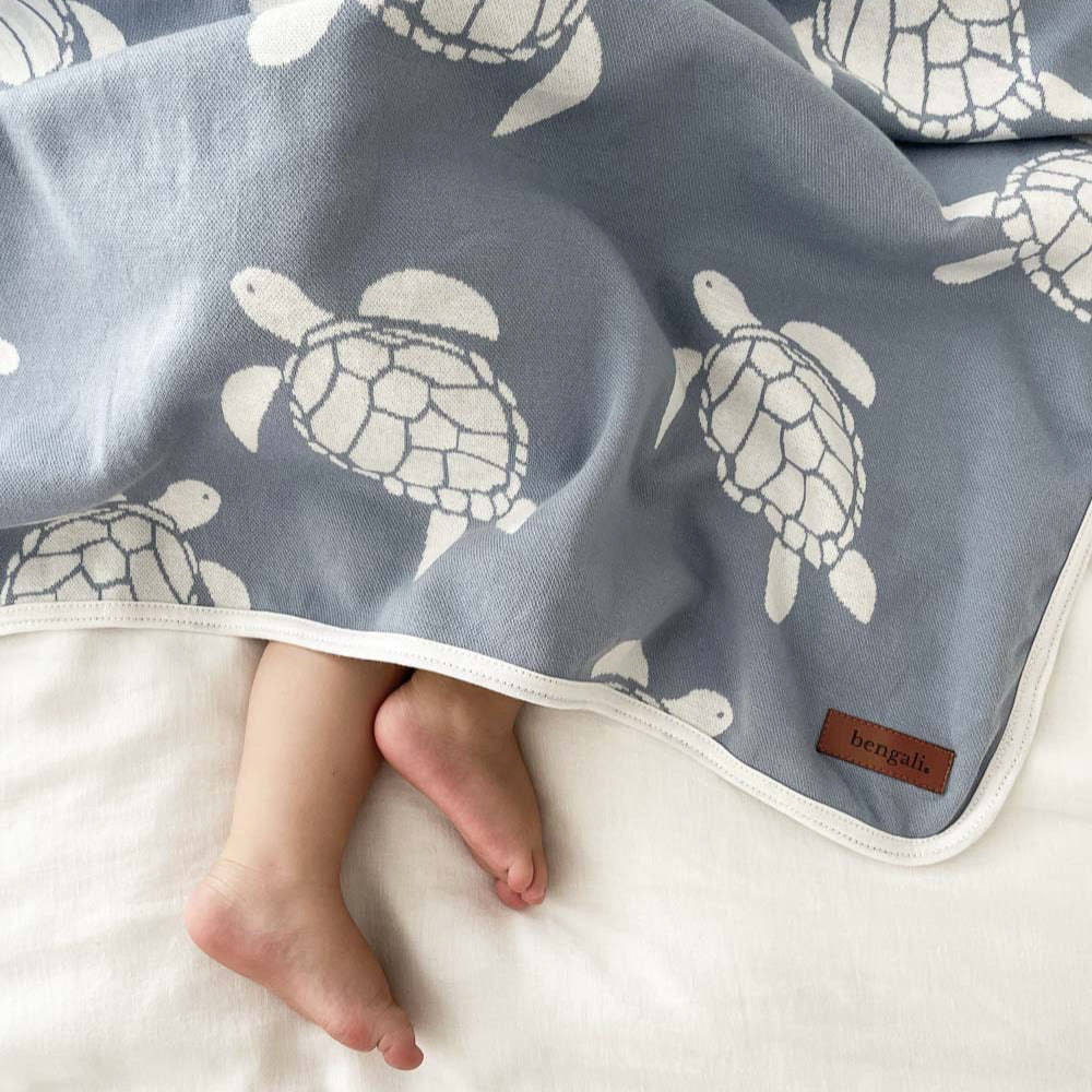 JERSEY COTTON SWADDLE WRAP - AMALFI TURTLE