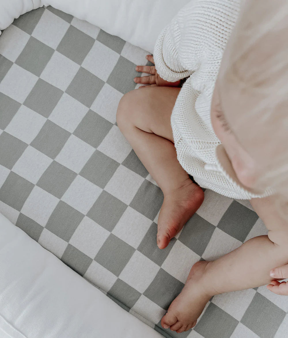 BABY LOUNGER - SAGE GINGHAM