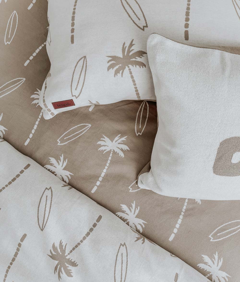 DUVET COVER - NATURAL SURFING PALM