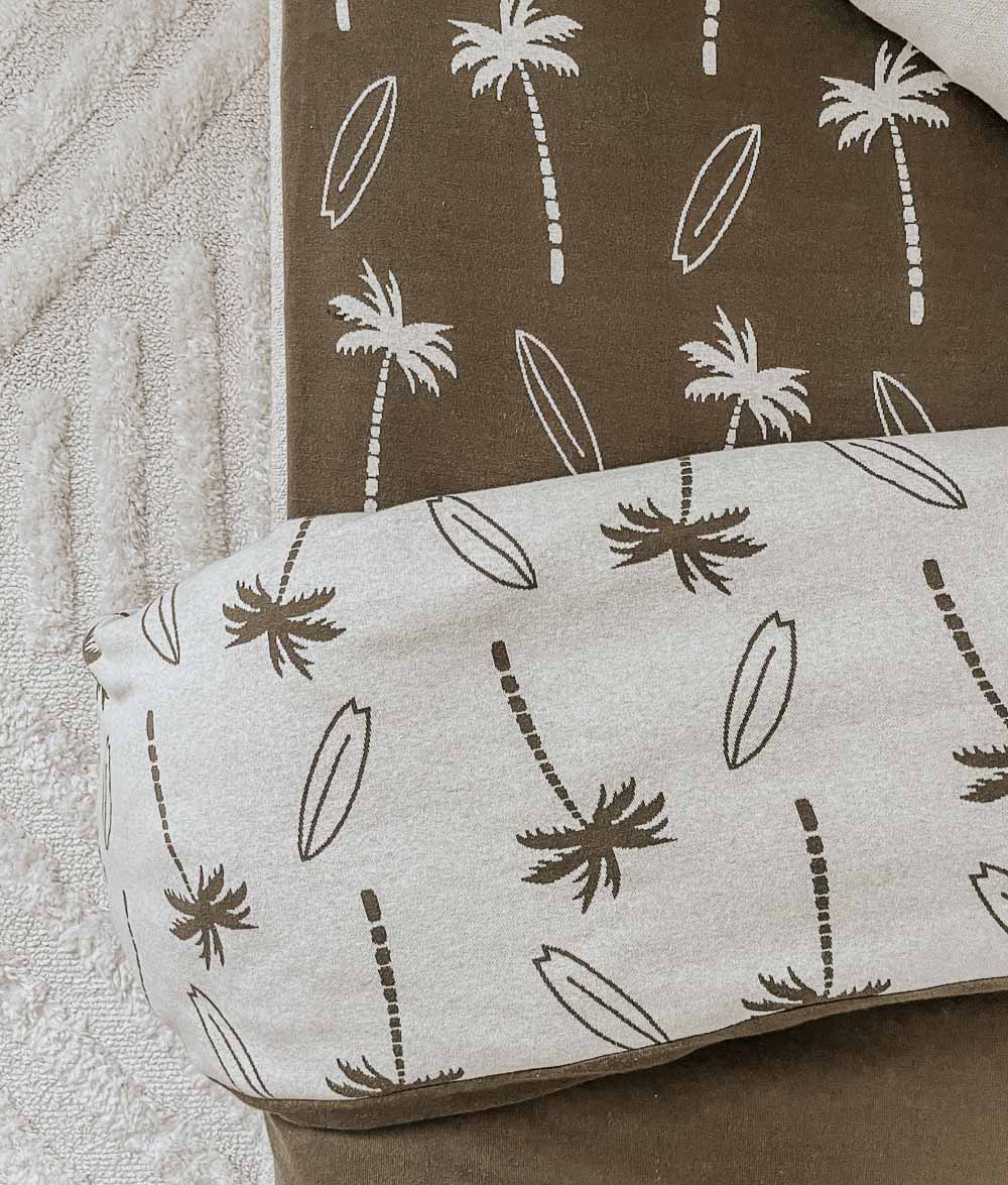 DUVET COVER - OLIVE SURFING PALM