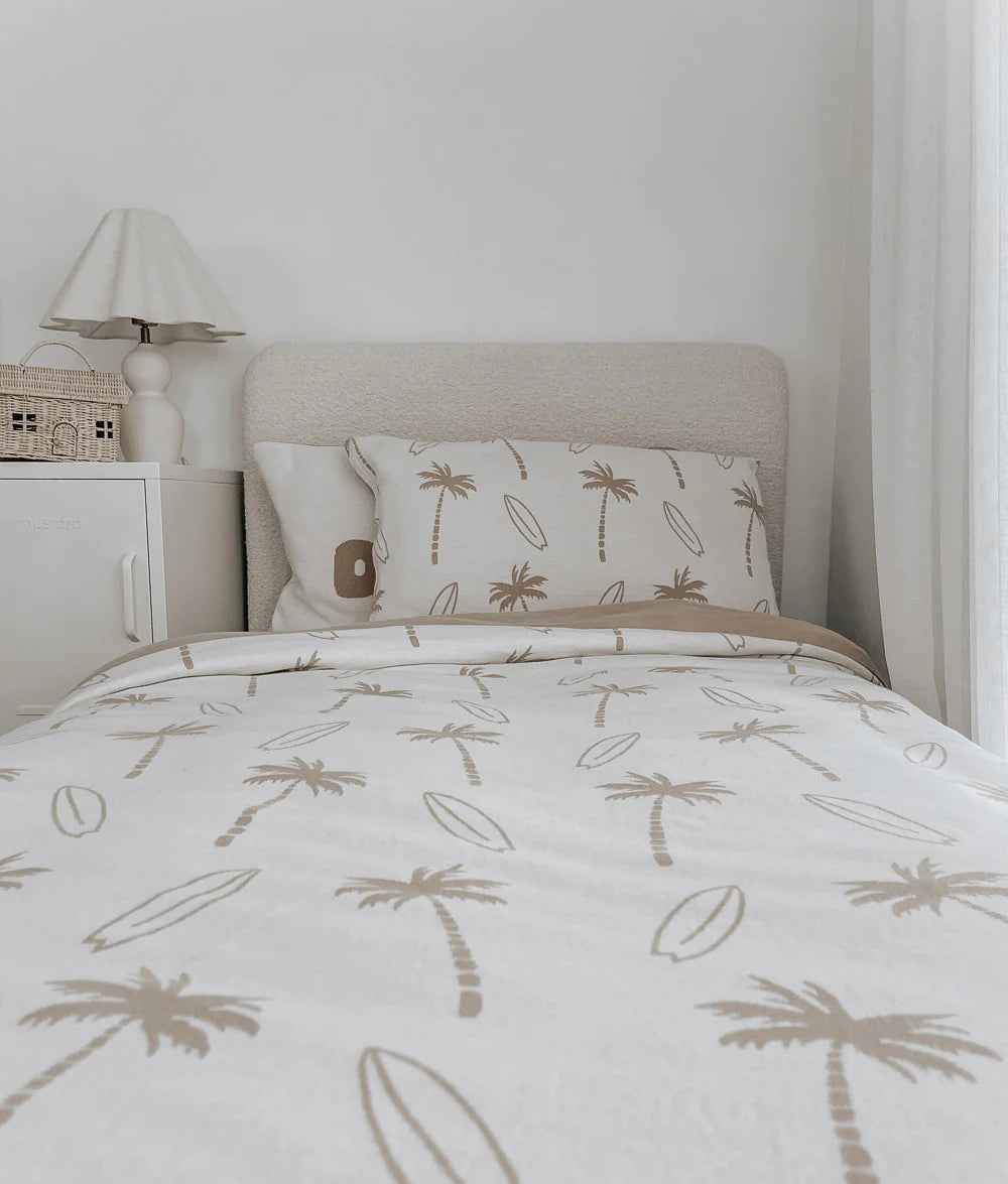 DUVET COVER - NATURAL SURFING PALM