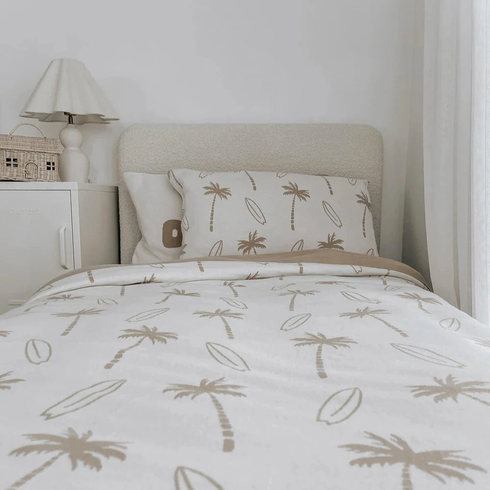 PILLOWCASE - NATURAL SURFING PALM