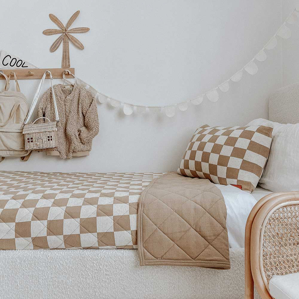 PILLOWCASE - KHAKI GINGHAM