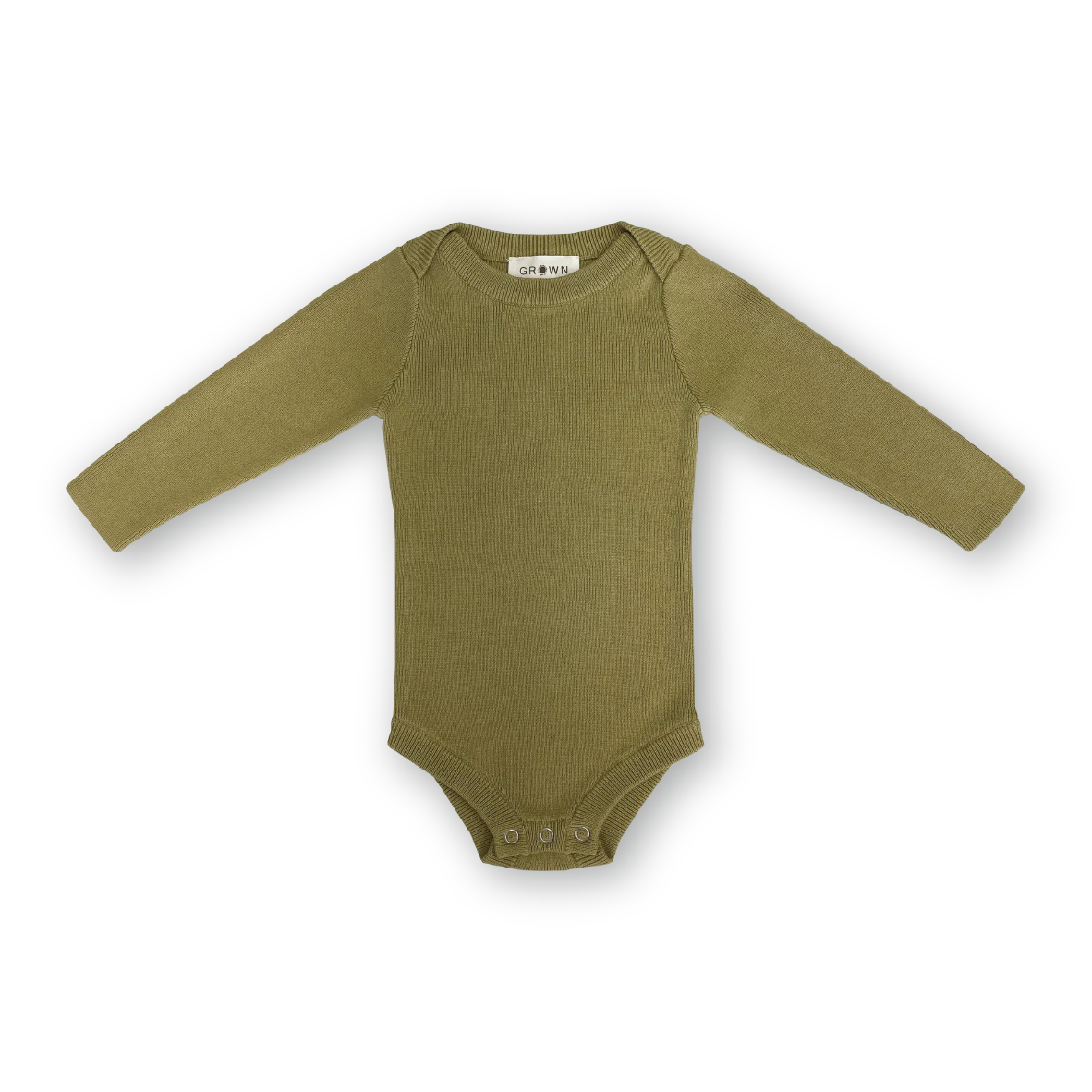 ORGANIC RIBBED ESSENTIAL BODYSUIT - SAGE