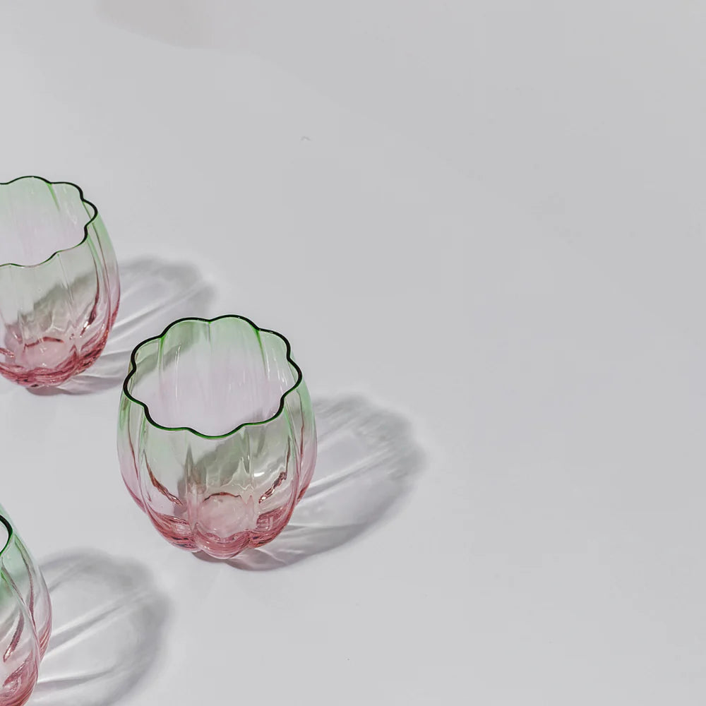 PETAL STEMLESS GLASS - WATERMELON - SET OF 4