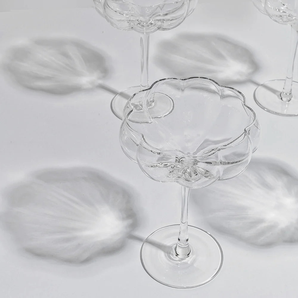 PETAL COCKTAIL GLASS - CLEAR- SET OF 4