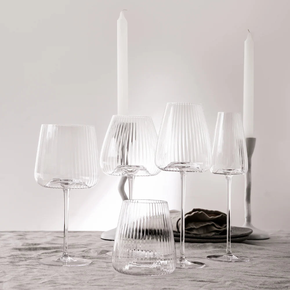 MELTED CRYSTAL WHITE WINE GLASS - SET OF 4