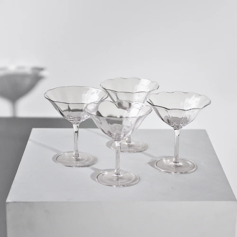 FLEUR COCKTAIL COUPE - CLEAR - SET OF 4
